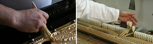 Riparazione e sostituzione della cordiera, della tastiera o della meccanica